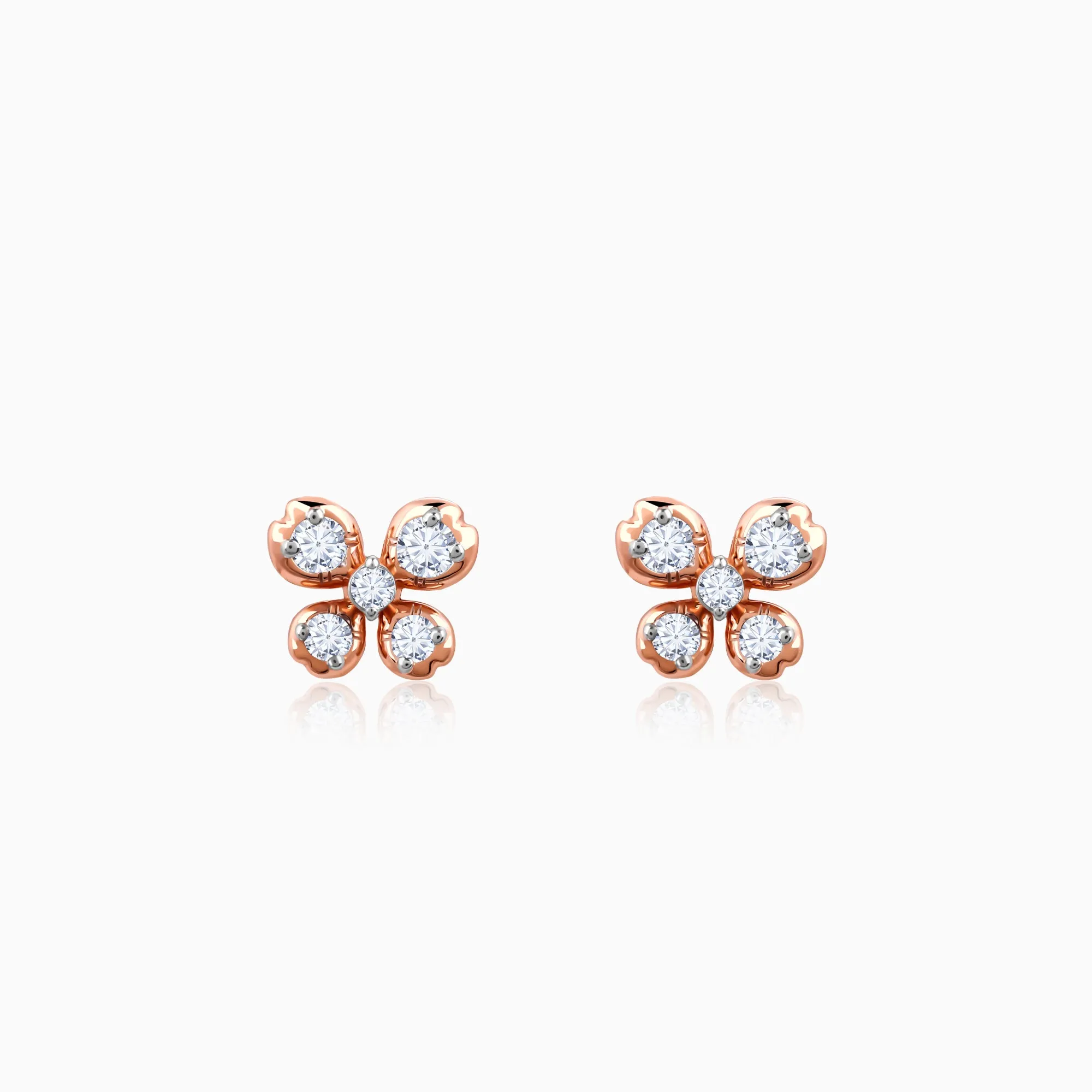 Rose Gold Primrose Diamond Earrings Giva