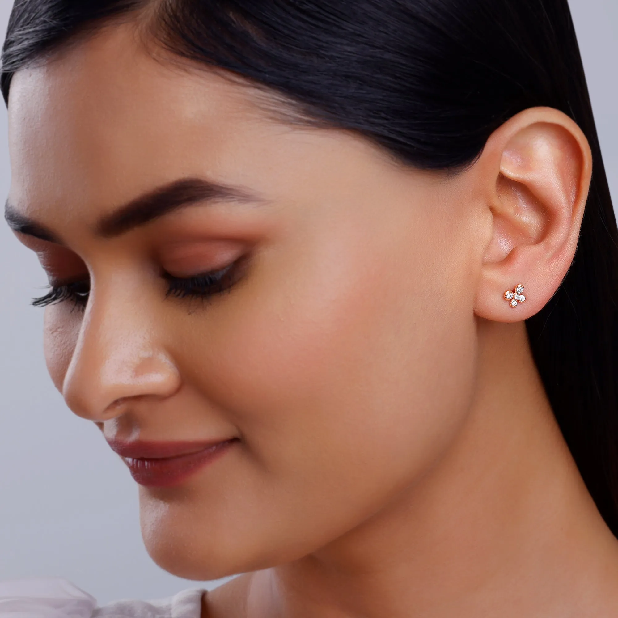Rose Gold Primrose Diamond Earrings Giva