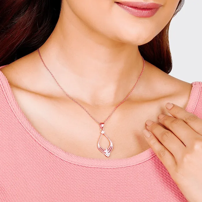 Rose Gold Princess Pendant With Link Chain Giva