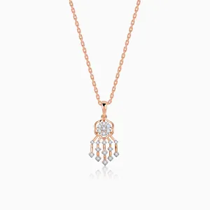 Rose Gold Radiant Bloom Diamond Pendant Giva