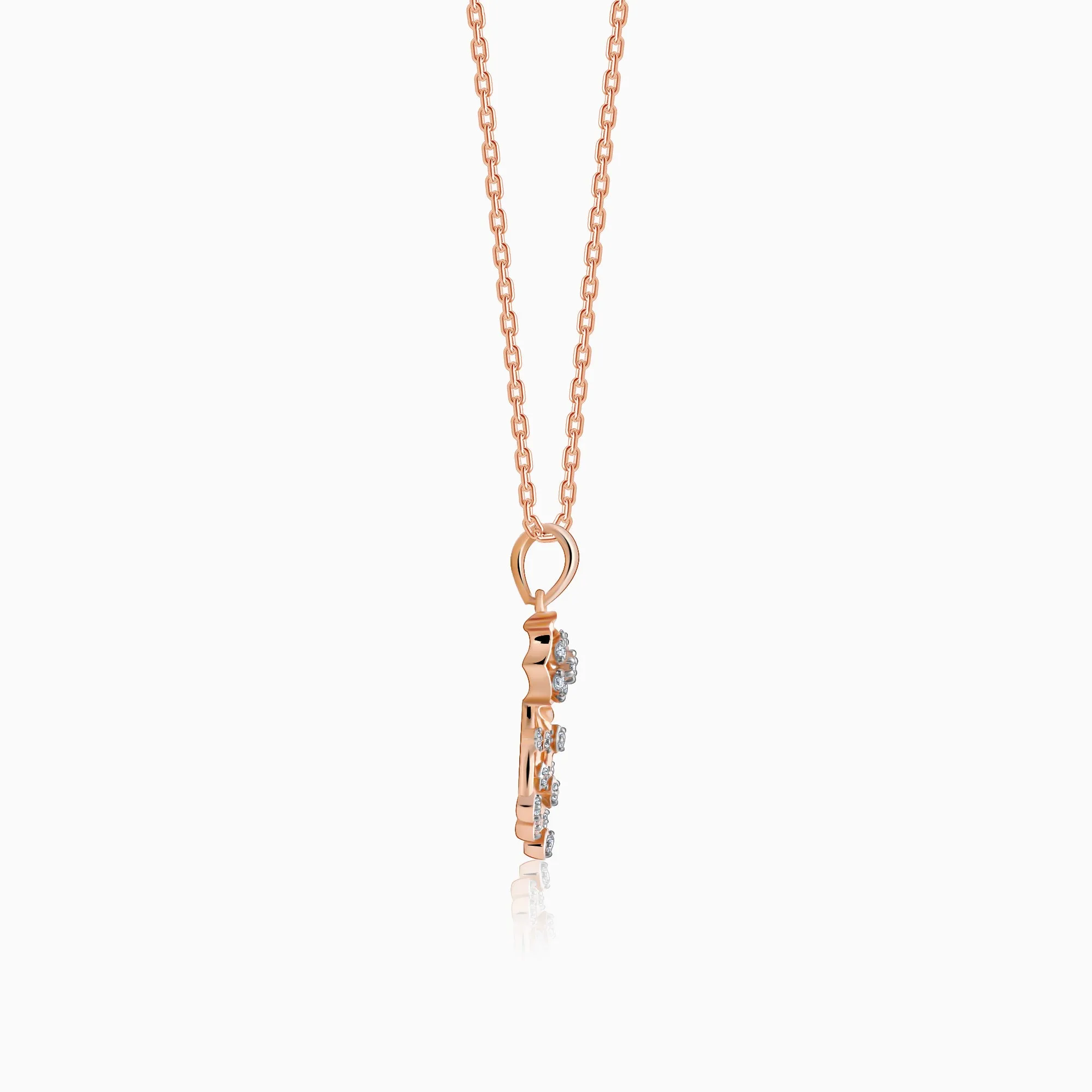 Rose Gold Radiant Bloom Diamond Pendant Giva