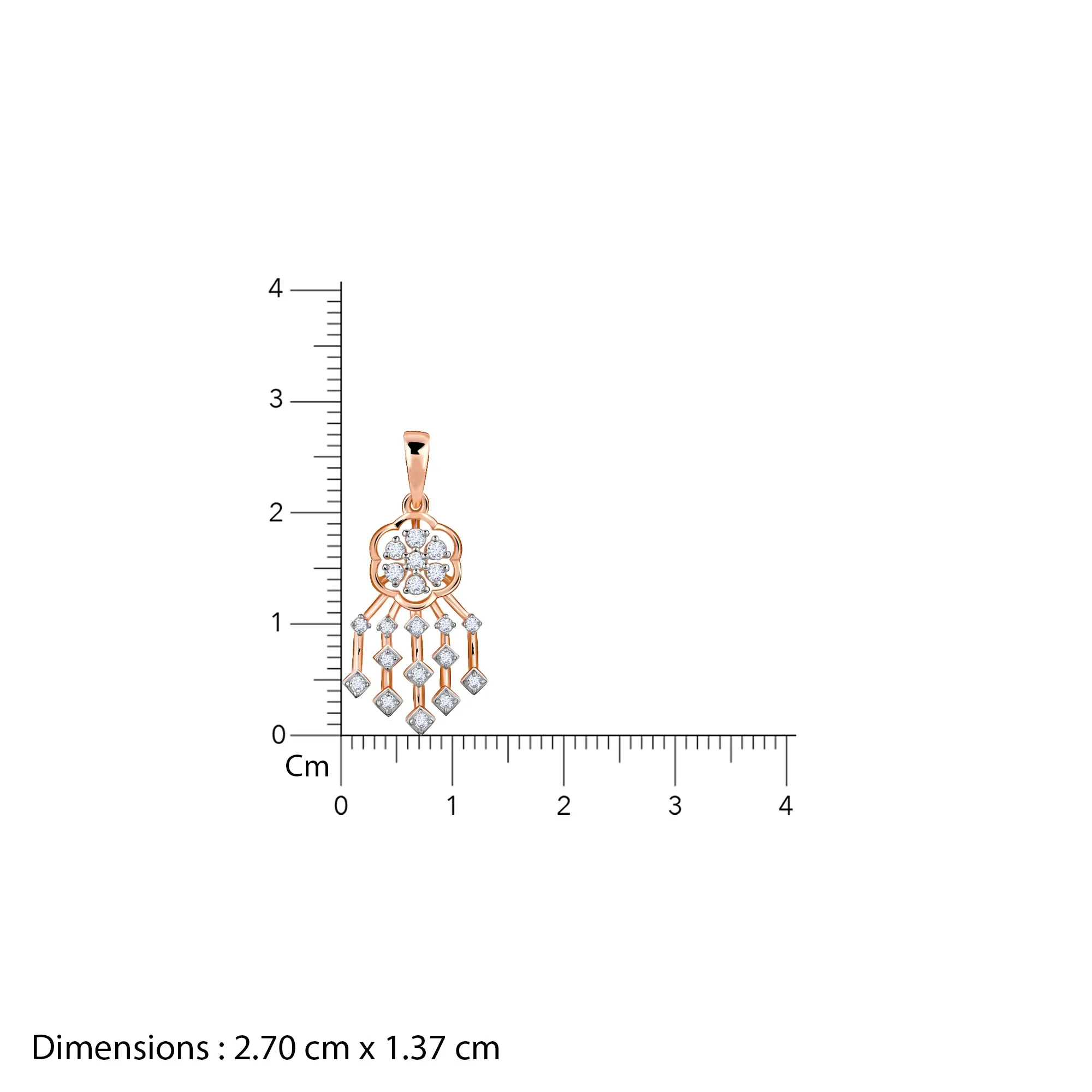 Rose Gold Radiant Bloom Diamond Pendant Giva