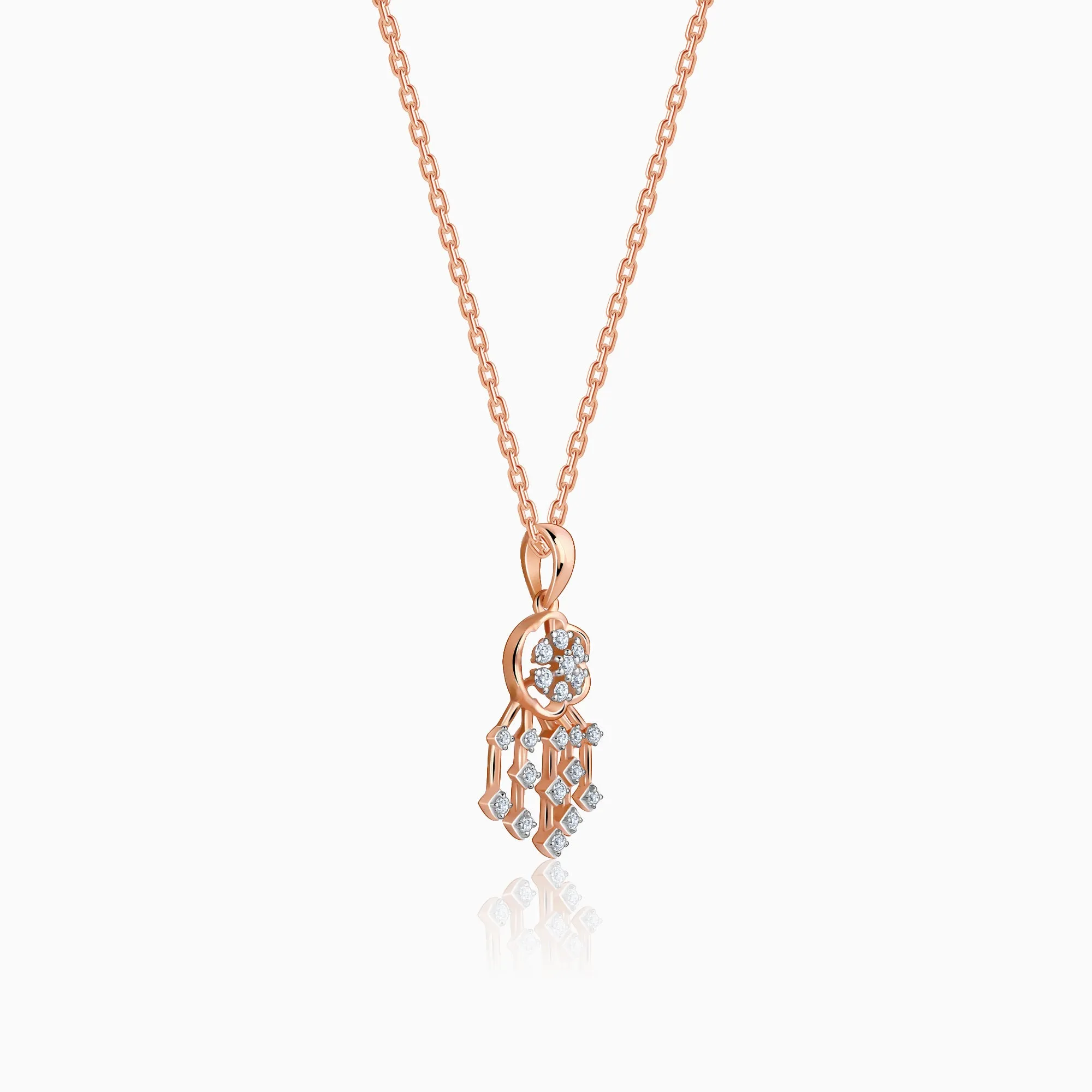 Rose Gold Radiant Bloom Diamond Pendant Giva