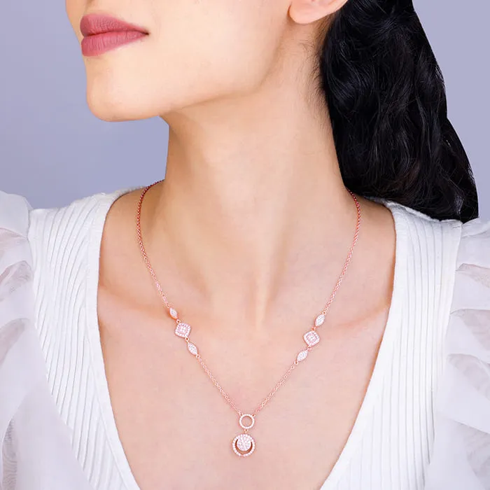 Rose Gold Radiant Halo Necklace Giva