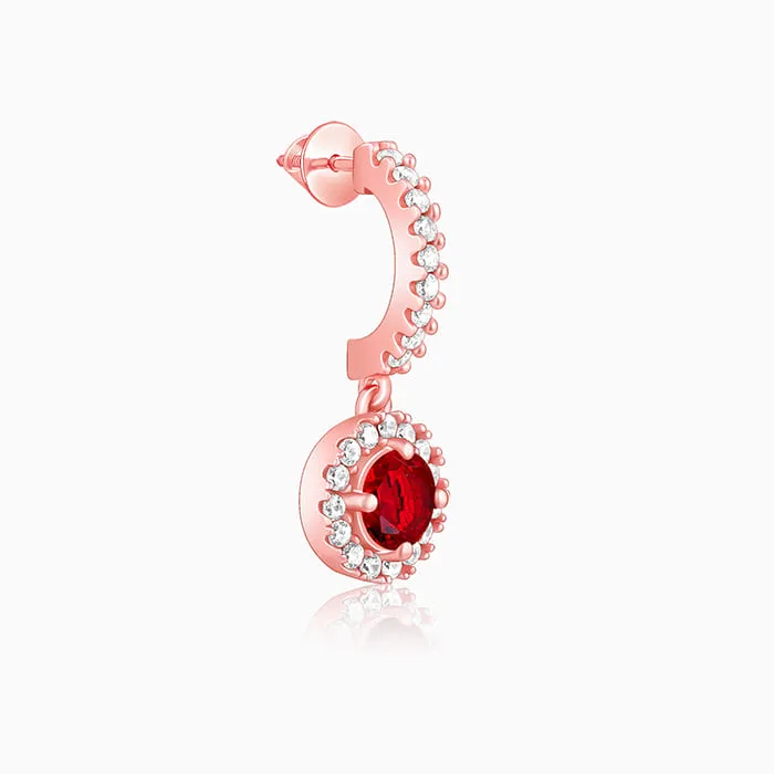 Rose Gold Red Drizzle Drop Earrings Giva