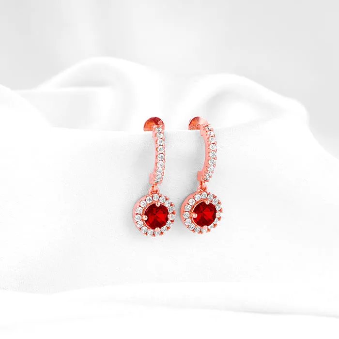Rose Gold Red Drizzle Drop Earrings Giva