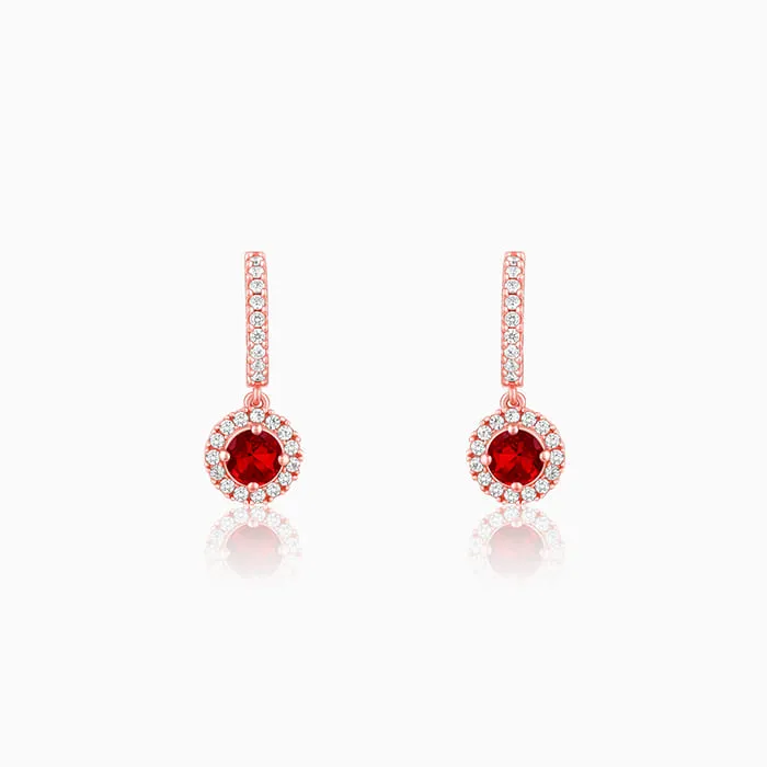 Rose Gold Red Drizzle Drop Earrings Giva