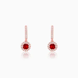 Rose Gold Red Drizzle Drop Earrings Giva