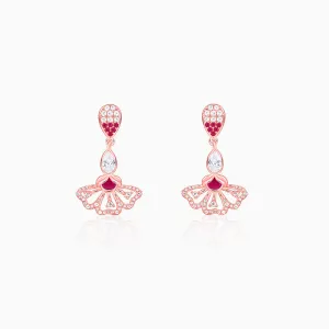 Rose Gold Red Eyebright Dangler Earrings Giva