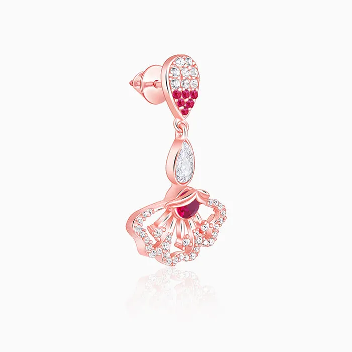 Rose Gold Red Eyebright Dangler Earrings Giva