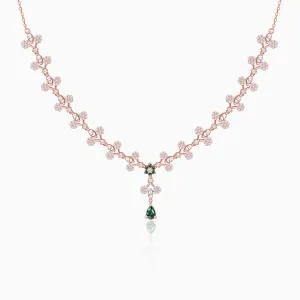 Rose Gold Regal Emerald Drop Necklace Giva