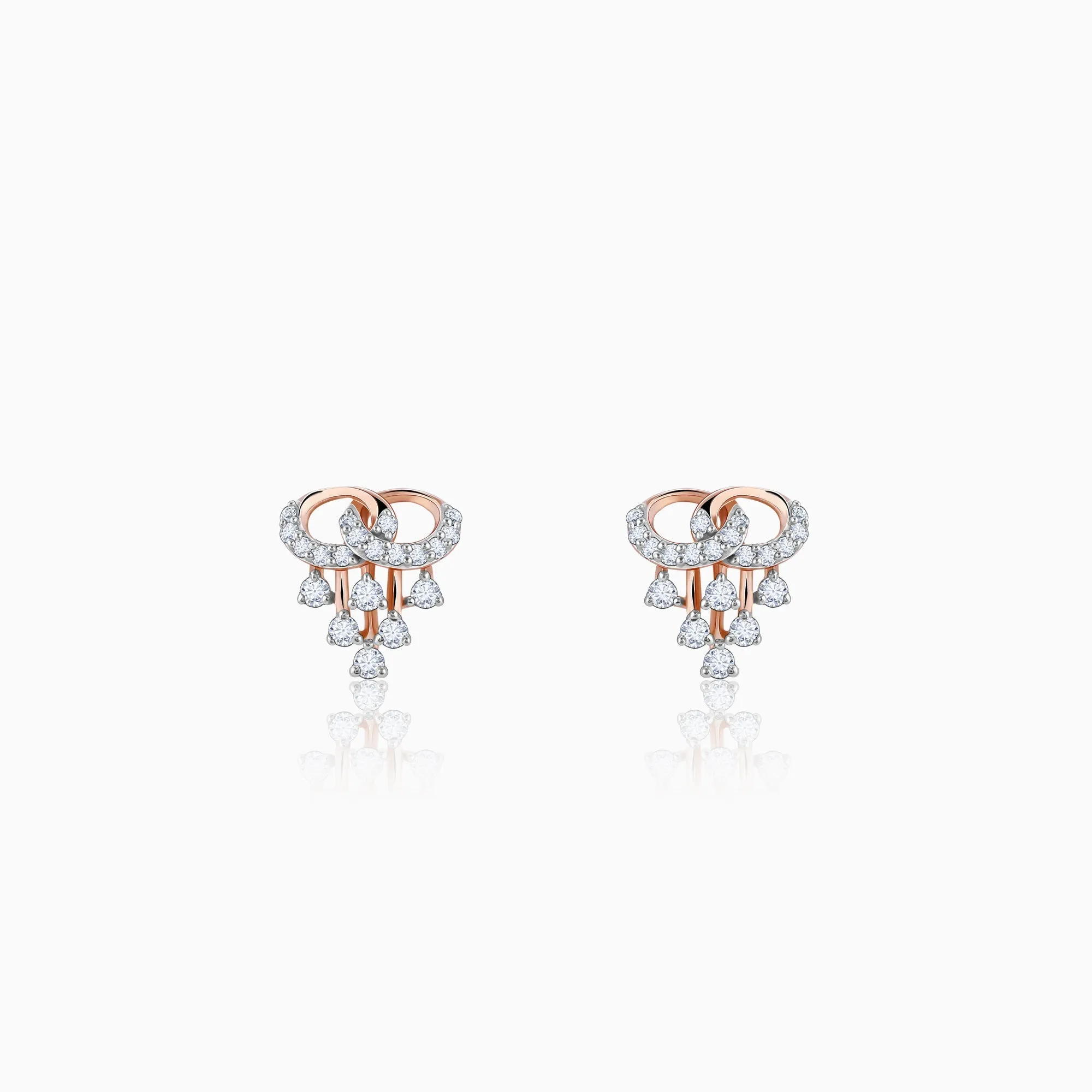 Rose Gold Royal Diamond Stud Earrings Giva