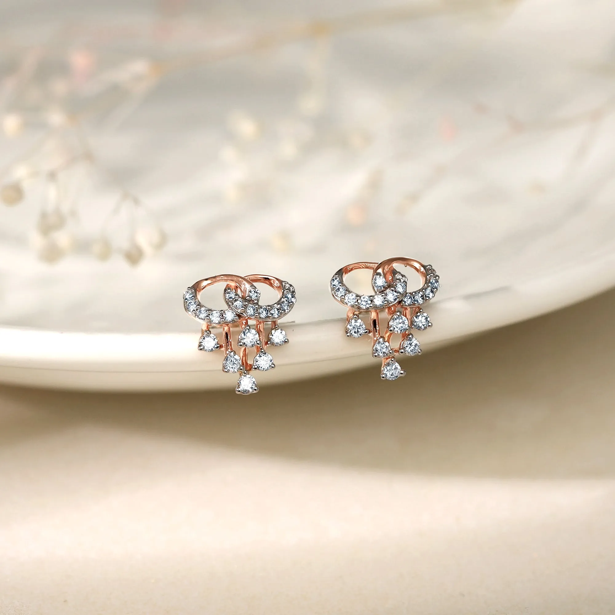 Rose Gold Royal Diamond Stud Earrings Giva