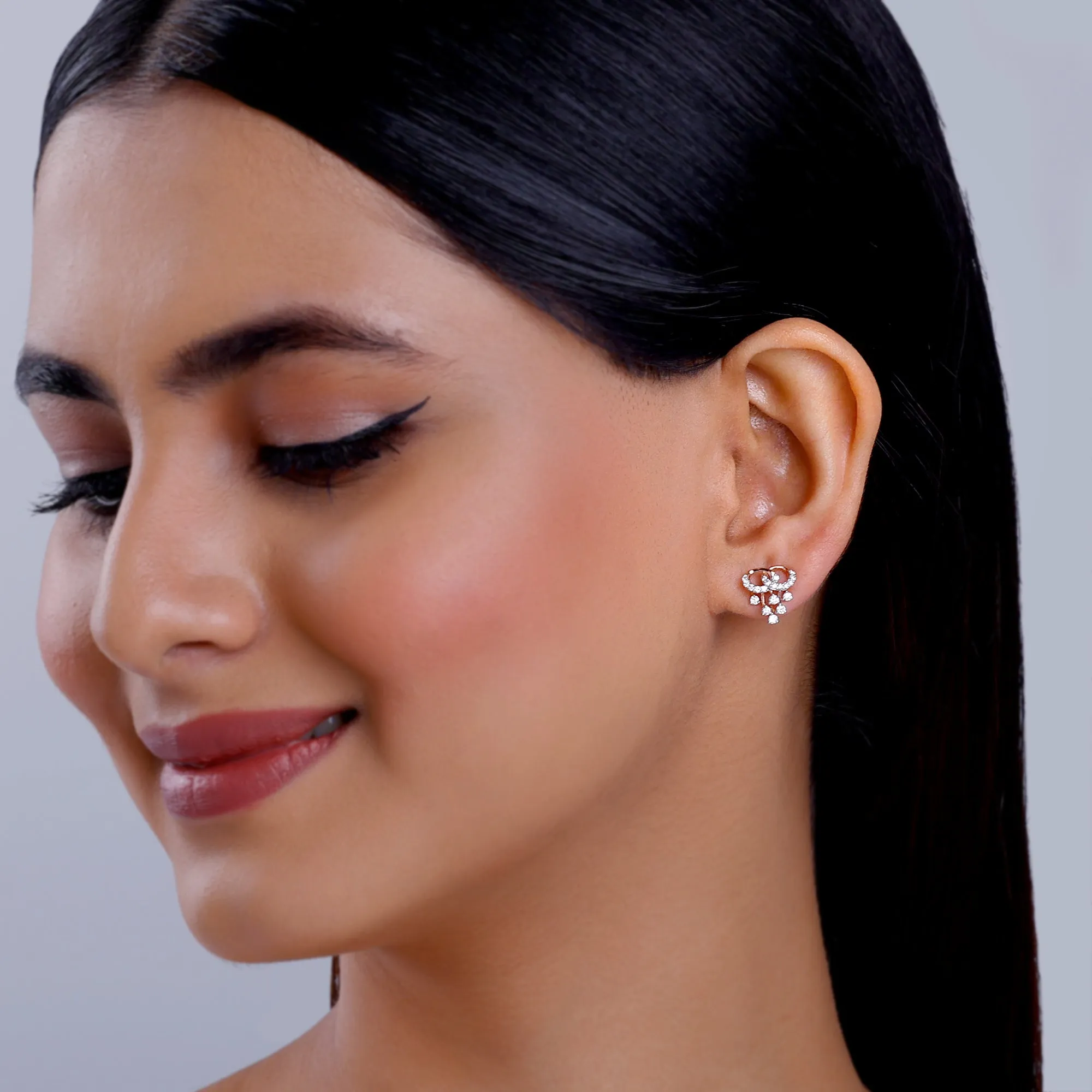 Rose Gold Royal Diamond Stud Earrings Giva