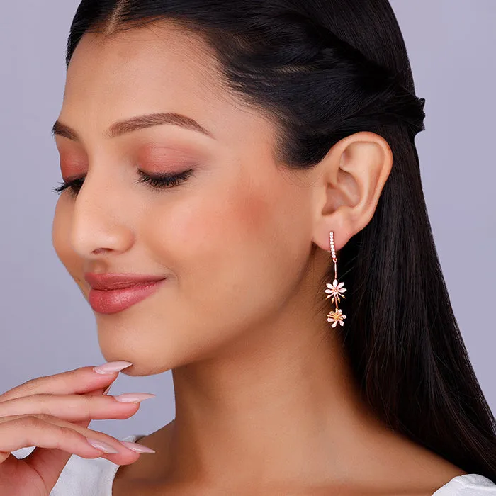 Rose Gold Safed Musli Danglers Giva