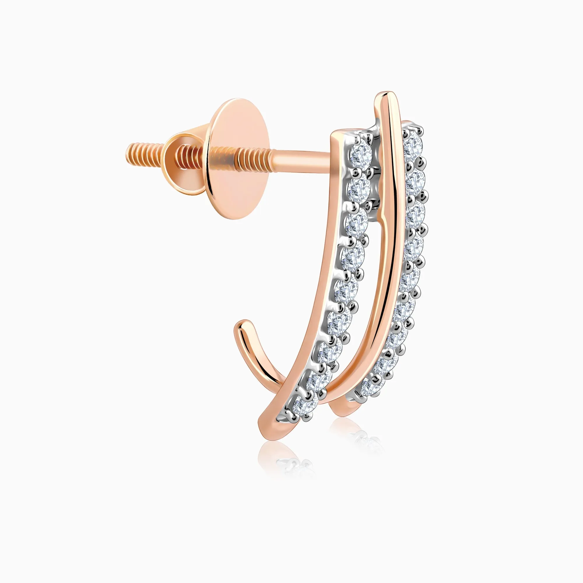 Rose Gold Saga Diamond Earrings Giva
