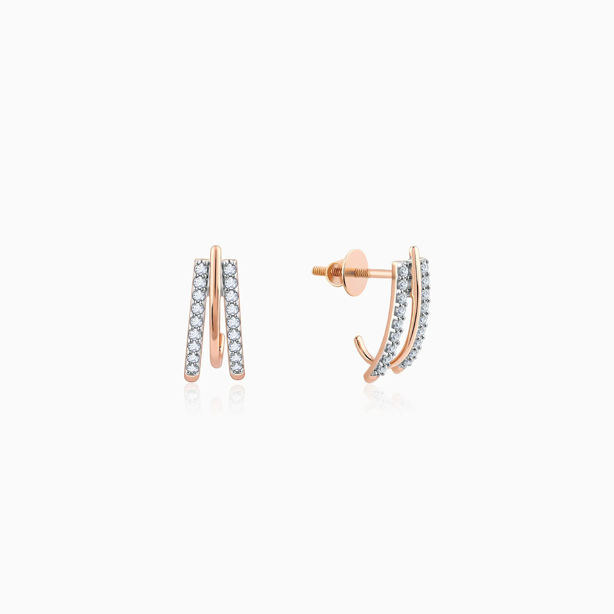 Rose Gold Saga Diamond Earrings Giva