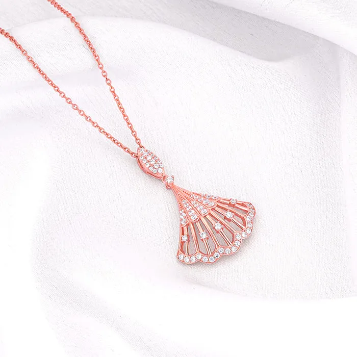 Rose Gold Seashell Pendant With Link Chain Giva