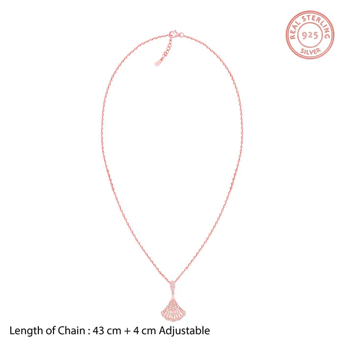Rose Gold Seashell Pendant With Link Chain Giva