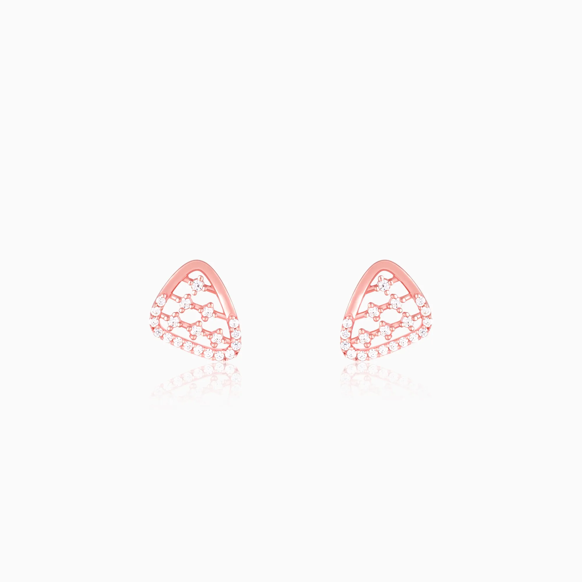 Rose Gold Set-Square Earrings Giva