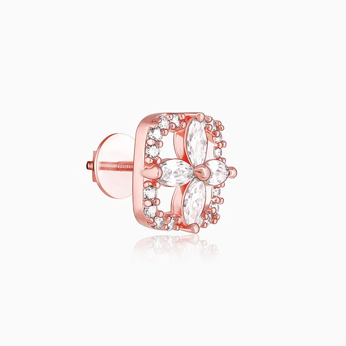 Rose Gold Shimmer Stud Earrings Giva