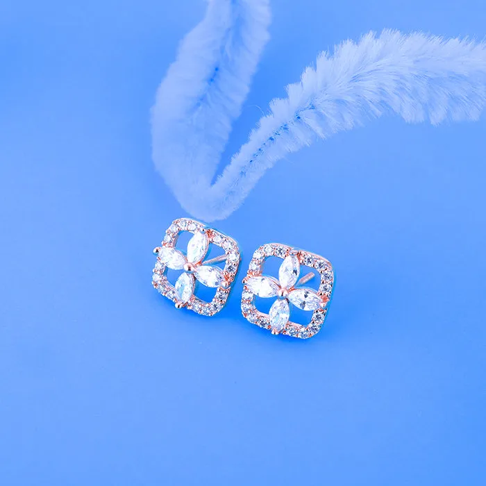 Rose Gold Shimmer Stud Earrings Giva
