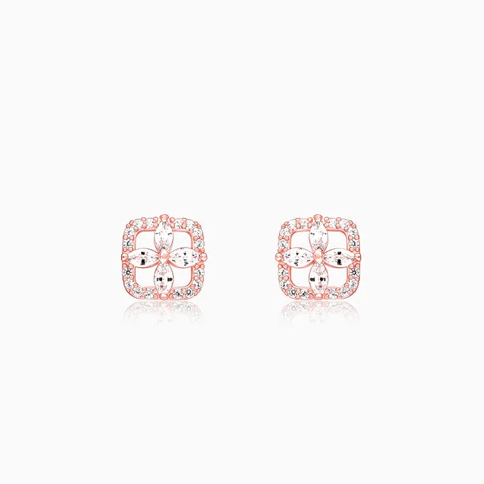 Rose Gold Shimmer Stud Earrings Giva