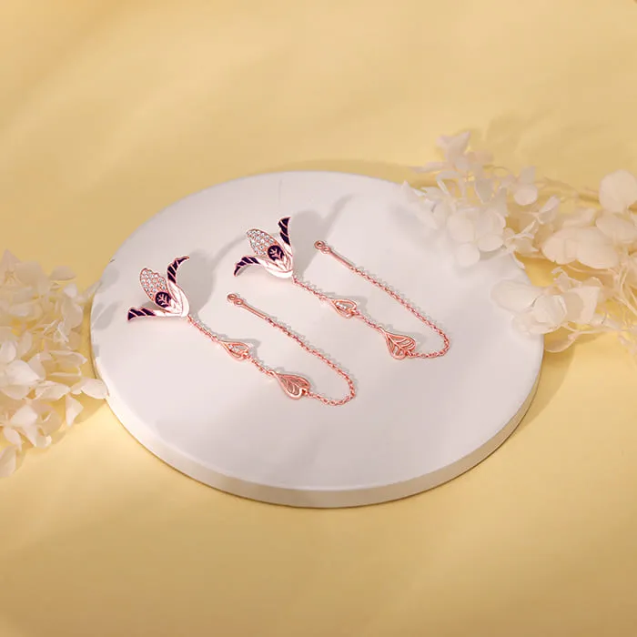 Rose Gold Shy Ebony Earrings Giva
