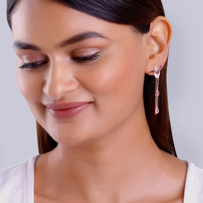 Rose Gold Shy Ebony Earrings Giva