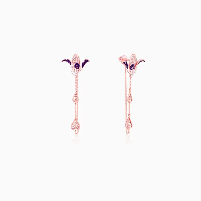 Rose Gold Shy Ebony Earrings Giva