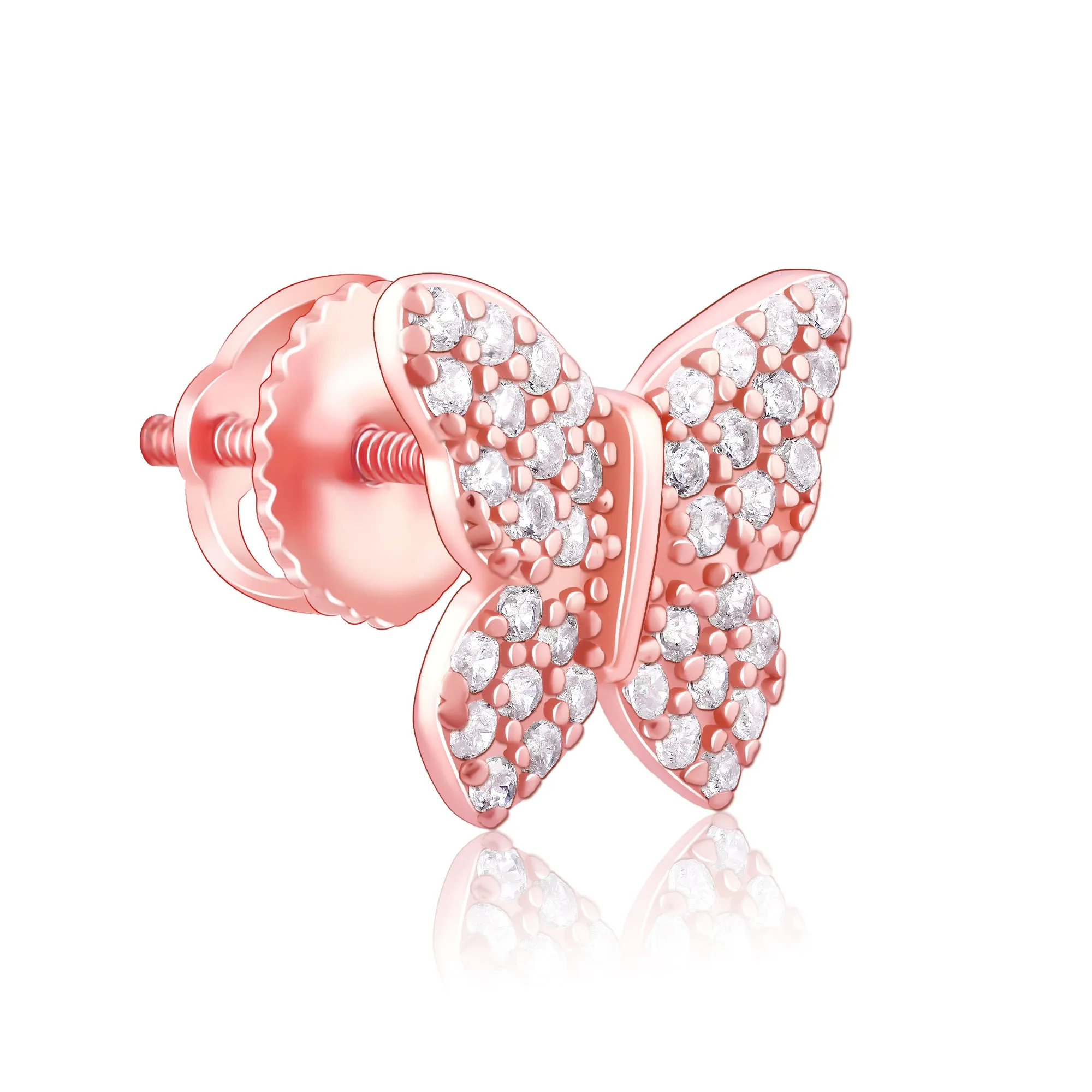 Rose Gold Skipper Butterfly Earrings Giva