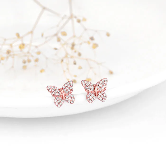 Rose Gold Skipper Butterfly Earrings Giva