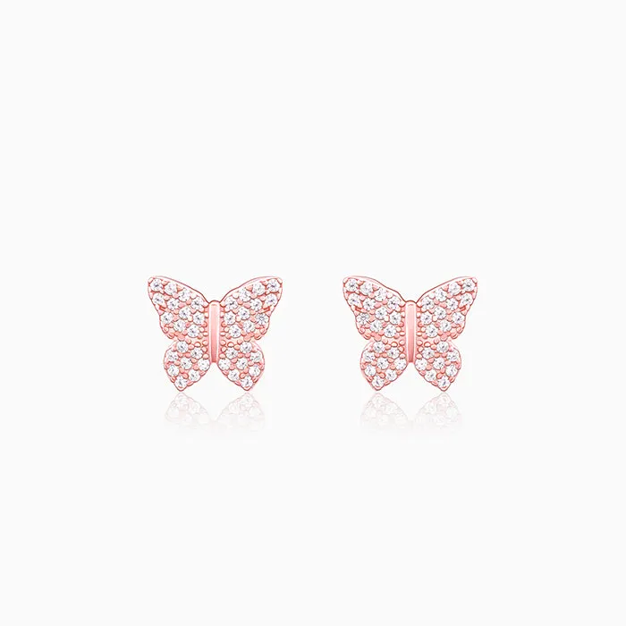 Rose Gold Skipper Butterfly Earrings Giva