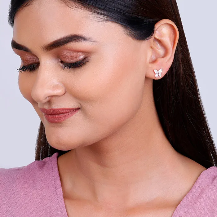 Rose Gold Skipper Butterfly Earrings Giva