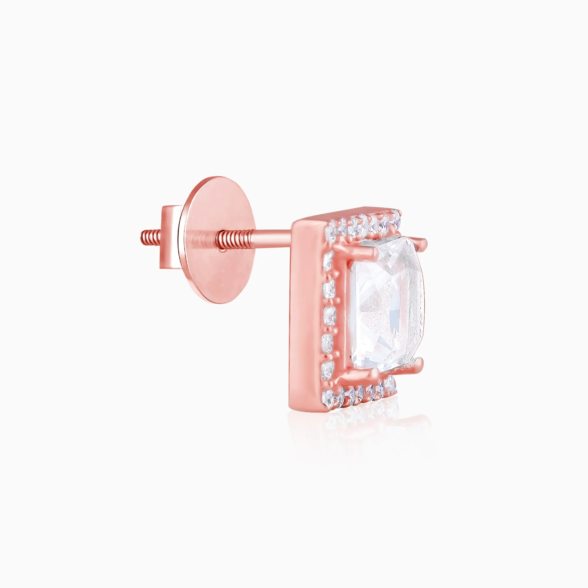 Rose Gold Snow White Studs Giva