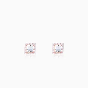 Rose Gold Snow White Studs Giva
