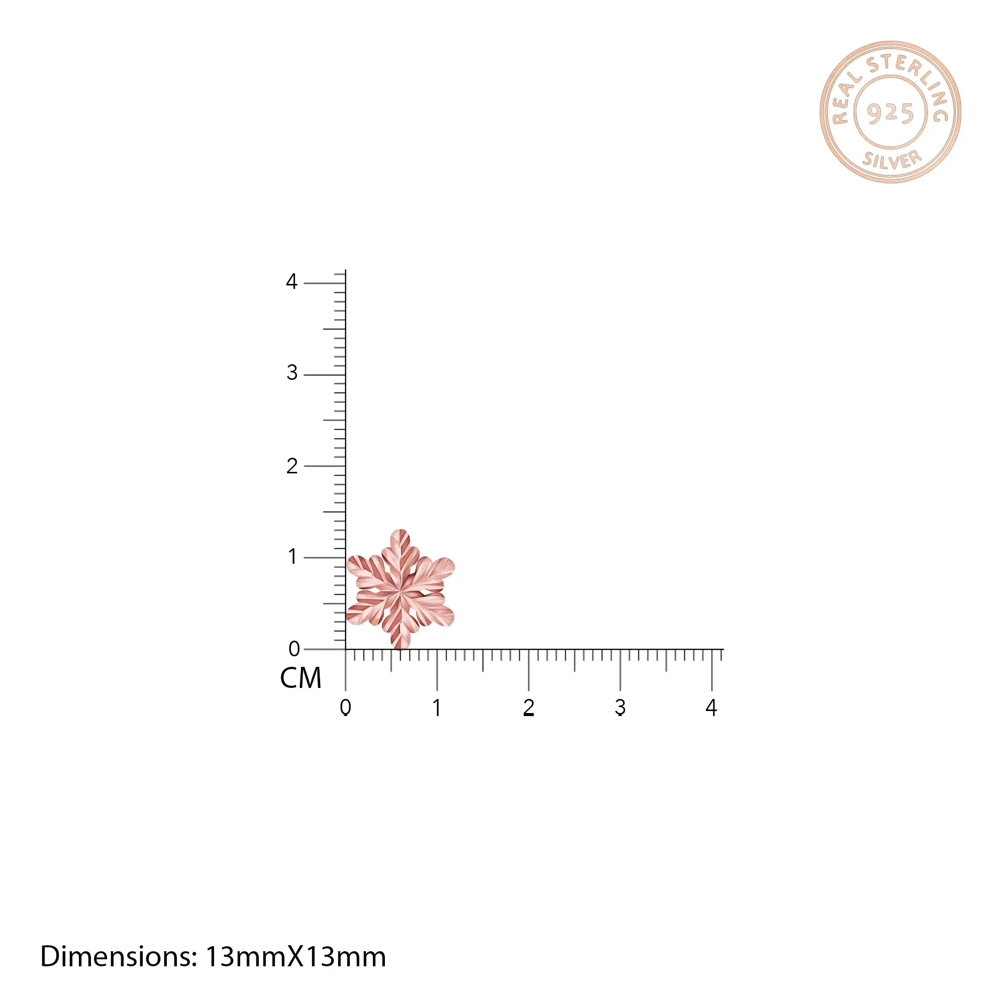 Rose Gold Snowflake Stud Earrings Giva