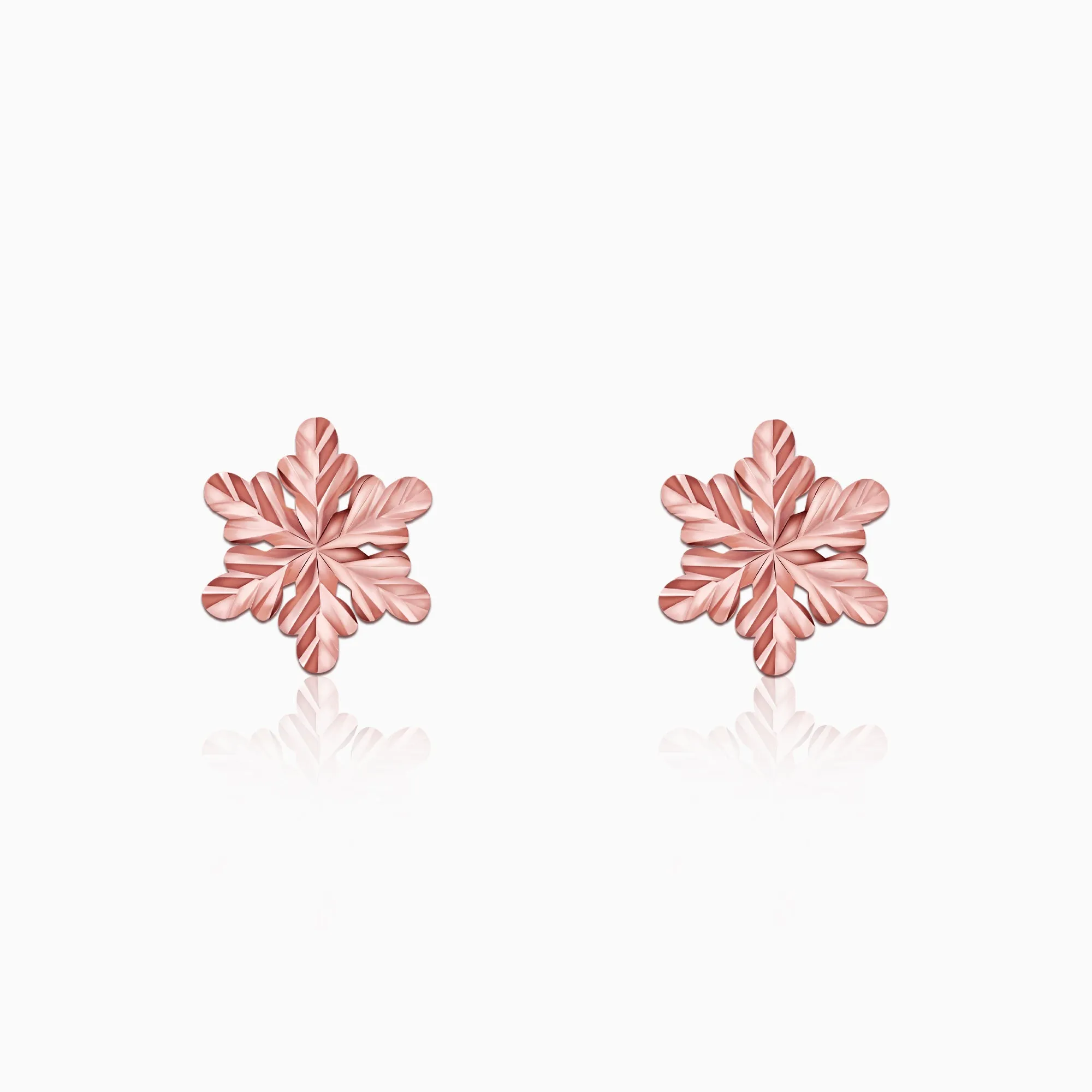 Rose Gold Snowflake Stud Earrings Giva