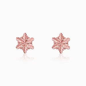 Rose Gold Snowflake Stud Earrings Giva