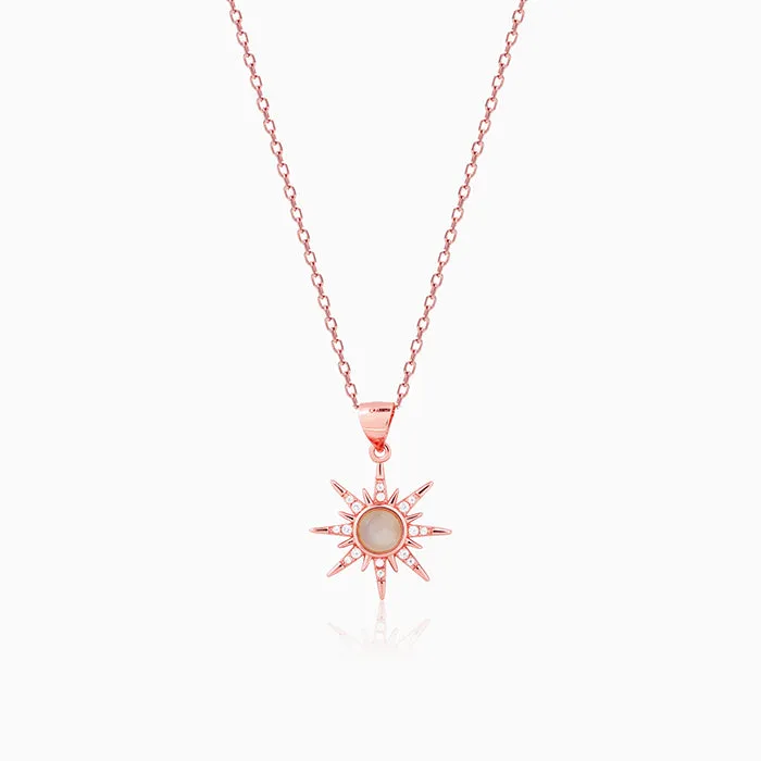 Rose Gold Solar Flare Pendant with Link Chain Giva