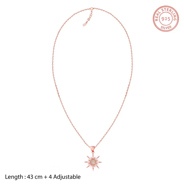 Rose Gold Solar Flare Pendant with Link Chain Giva