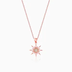 Rose Gold Solar Flare Pendant with Link Chain Giva