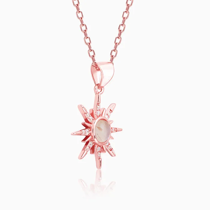 Rose Gold Solar Flare Pendant with Link Chain Giva
