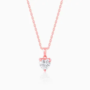 Rose Gold Solitaire Heart Pendant With Link Chain Giva