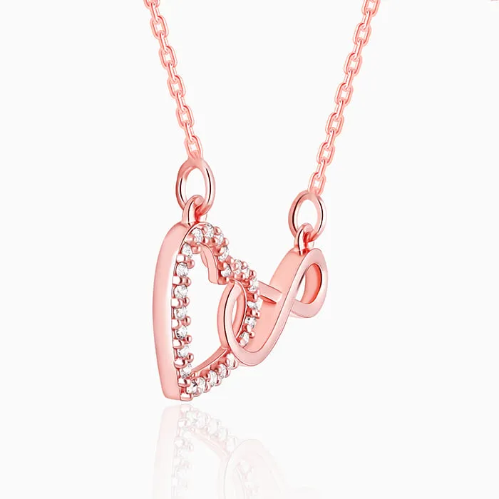 Rose Gold Sparkling Infinity Necklace Giva