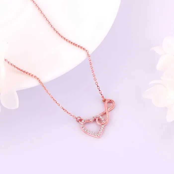 Rose Gold Sparkling Infinity Necklace Giva