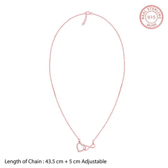 Rose Gold Sparkling Infinity Necklace Giva