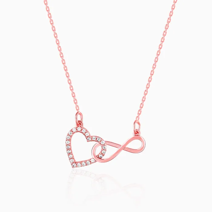 Rose Gold Sparkling Infinity Necklace Giva