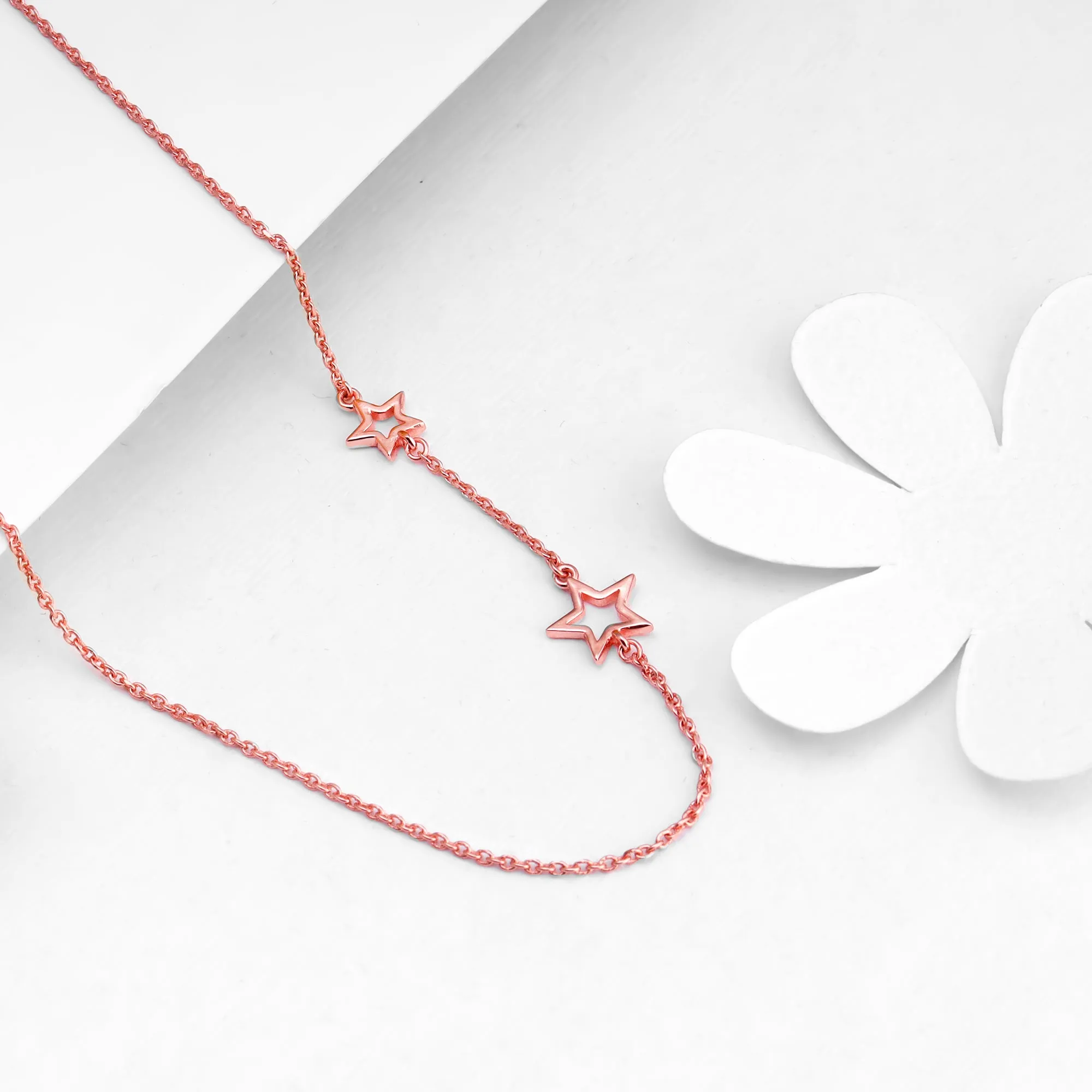 Rose Gold Star Crossed Lovers Necklace Giva