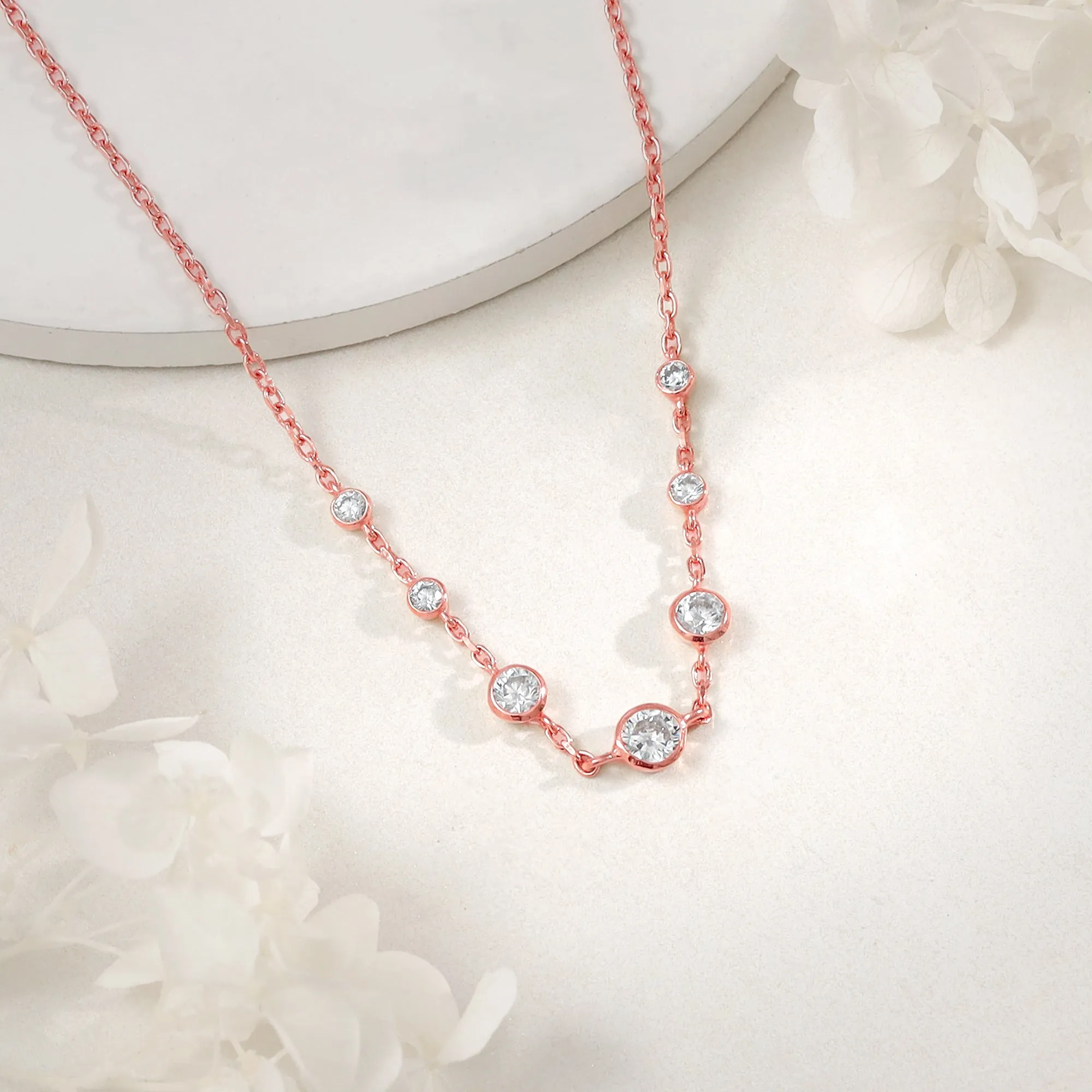 Rose Gold Stoned Necklace Giva